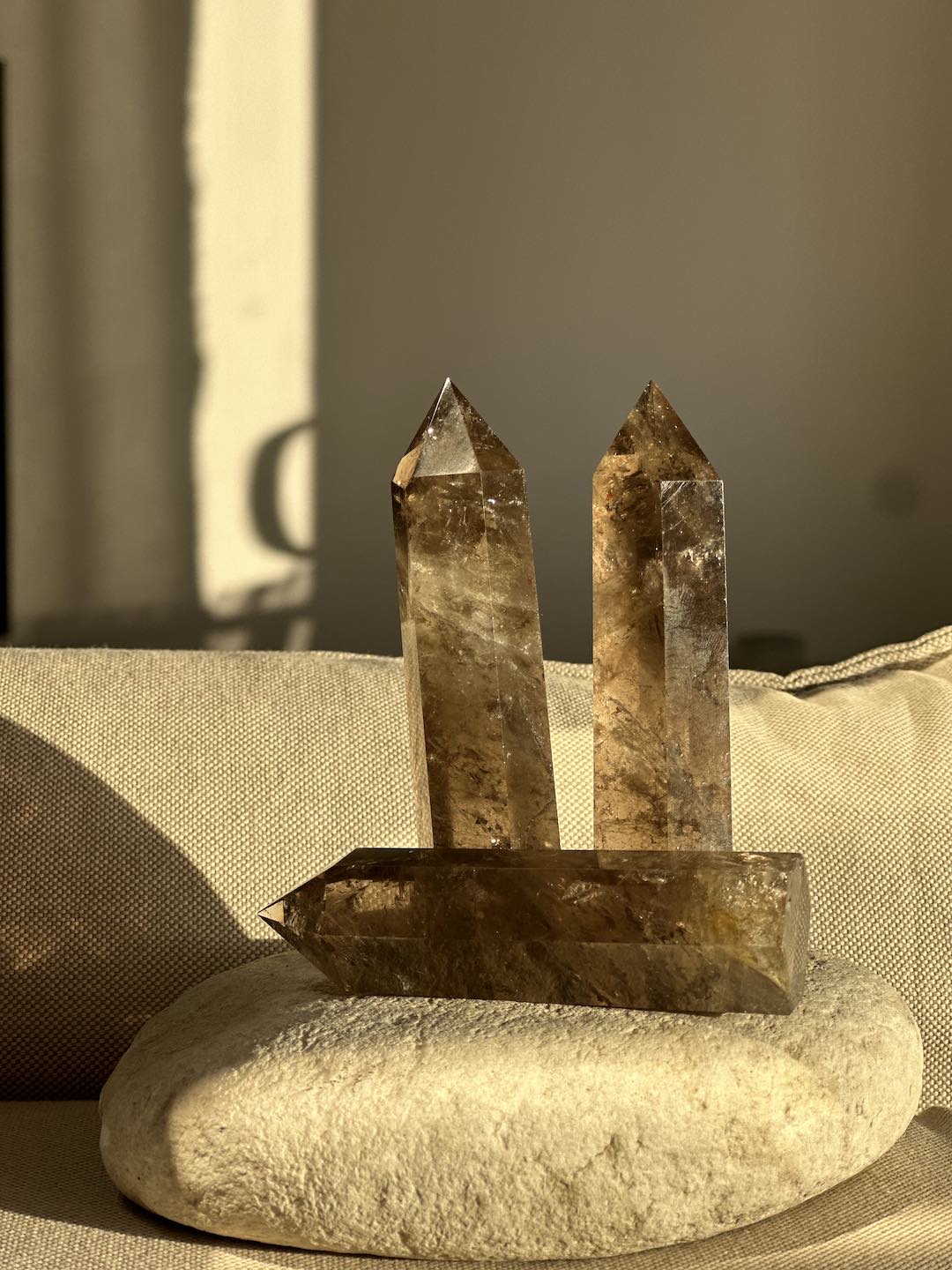 Smokey quartz gemstone wands points by Manipura