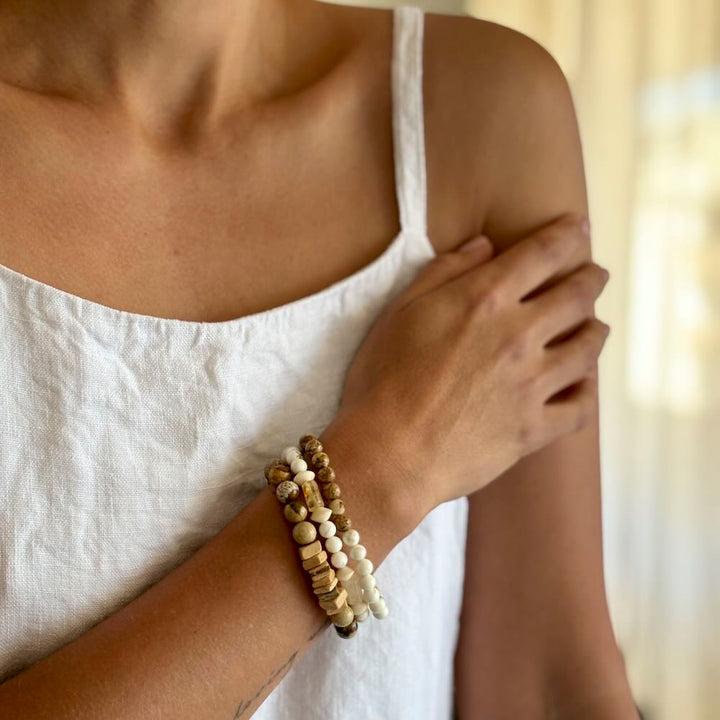 Bracelet de pierres précieuses True Comfort avec perles de magnésite et de jaspe photo