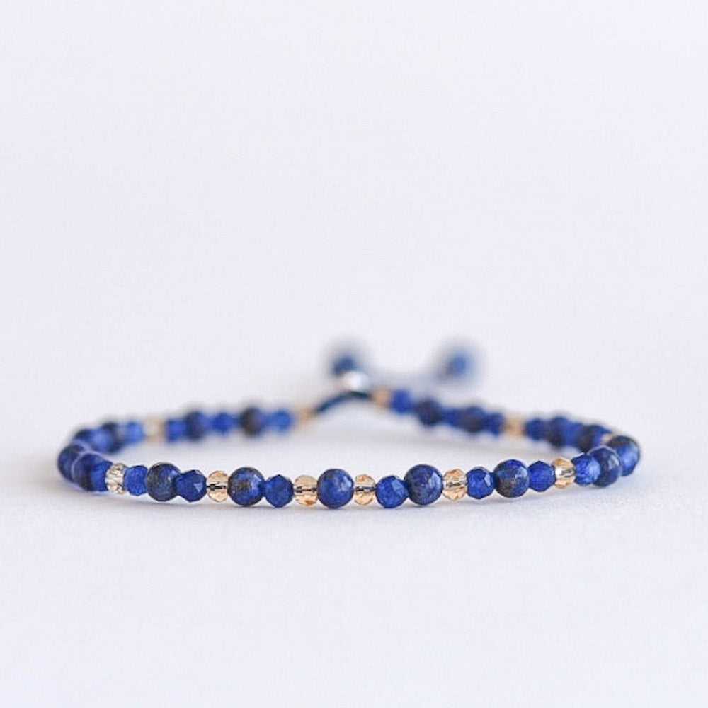Blue Lapis Adjustable Gemstone Bracelet by Manipura Malas at