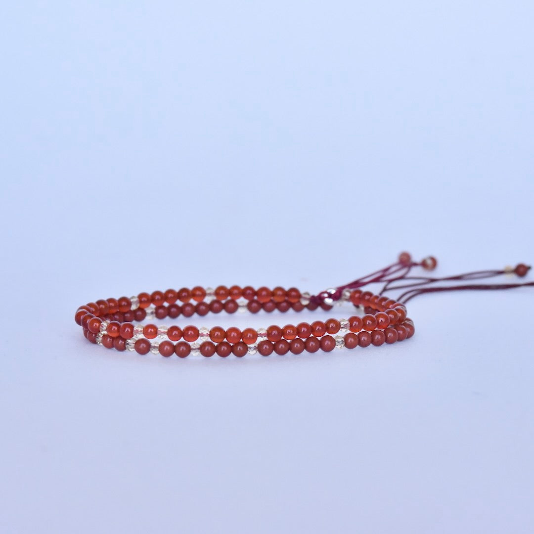 Carnelian and Red Jasper Adjustable Gemstone Bracelets