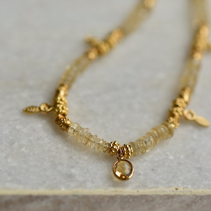 Cintrine gemstone golden choker necklace by Manipura