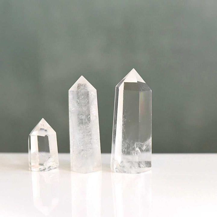 Natural Clear Quartz Crystal Wand (Small) by Manipura Malas at