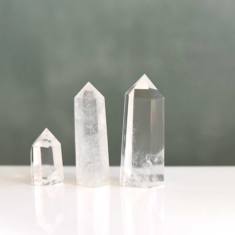 Set of Natural Clear Quartz Crystal Wands by Manipura Malas at
