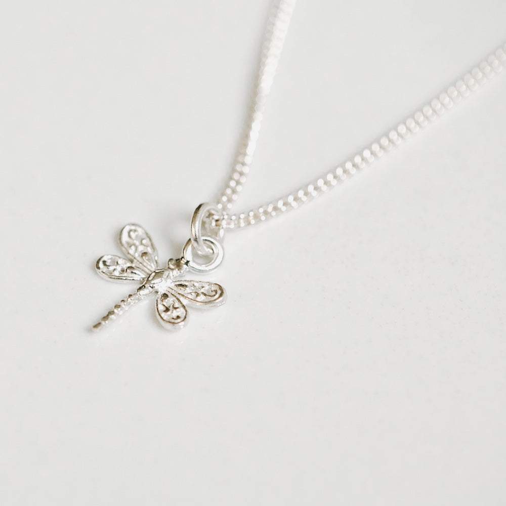 Dragon Fly Silver Necklace by Manipura Malas at