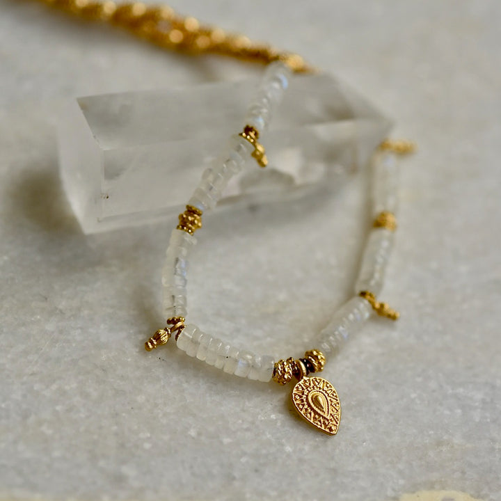 Goddess Moonstone choker necklace by Manipura