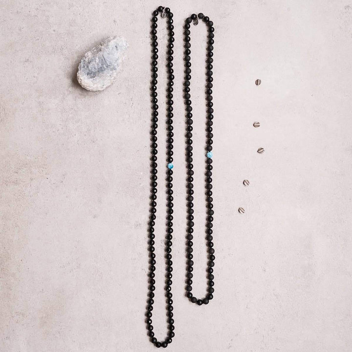 Little Infinity Gemstone Mala Unisex - Handmade with 108 Mala Beads by Manipura