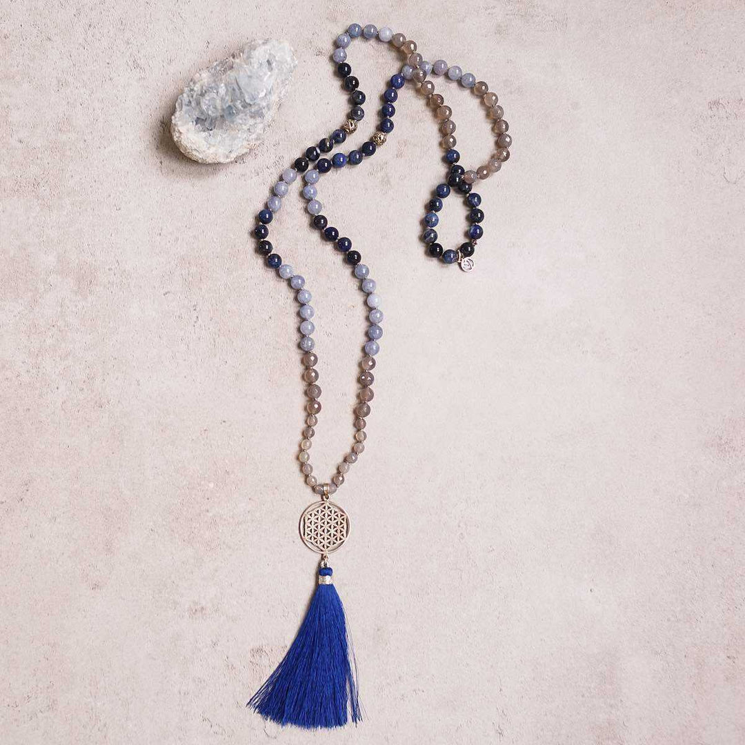 Life Aquatic Gemstone Mala - Handmade with 108 Mala Beads by Manipura