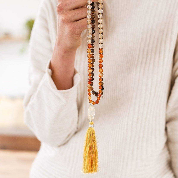 Autumn Love Gemstone Mala - Handmade with 108 Mala Beads by Manipura