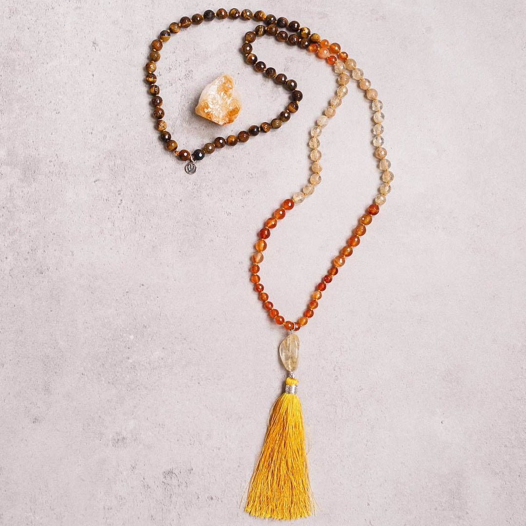 Autumn Love Gemstone Mala - Handmade with 108 Mala Beads by Manipura