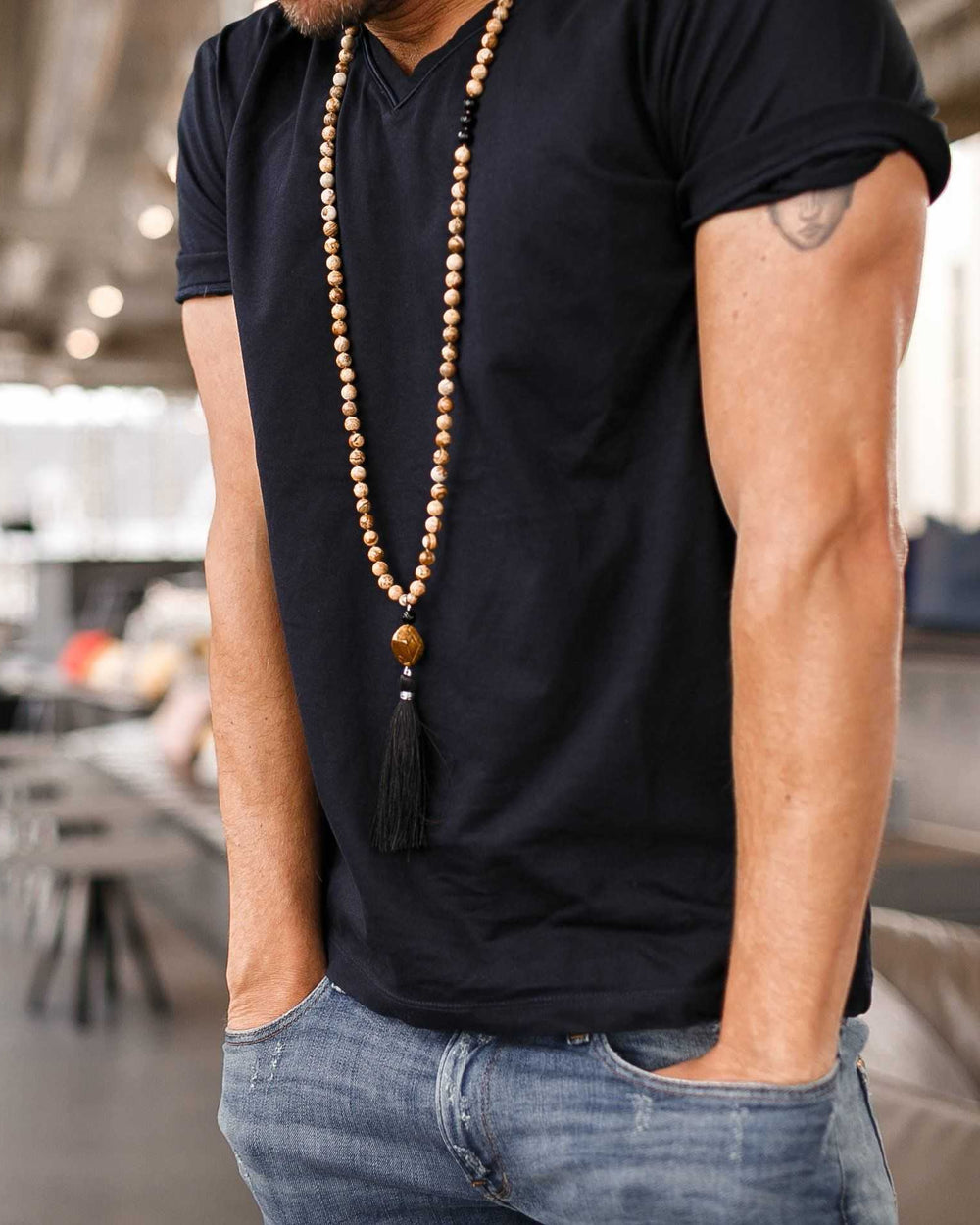 Knowing your Path Gemstone Mala Unisex - Handmade with 108 Mala Beads by Manipura