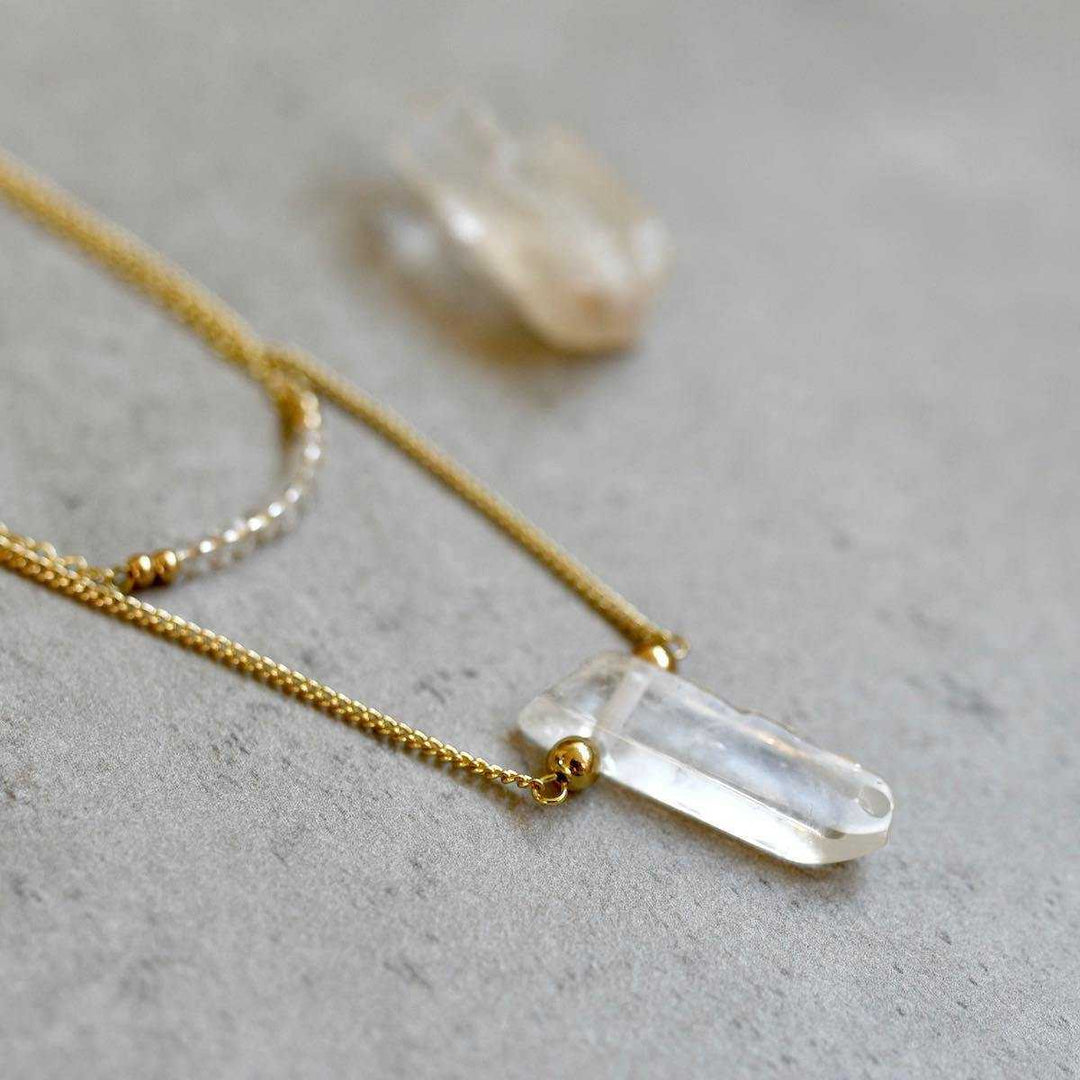 Clear Quartz Necklace by Manipura Malas at