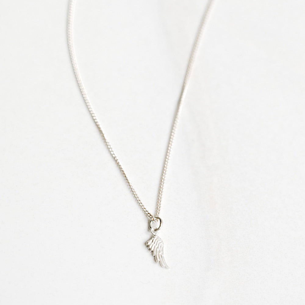 Bird Wing Silver Necklace by Manipura Malas at