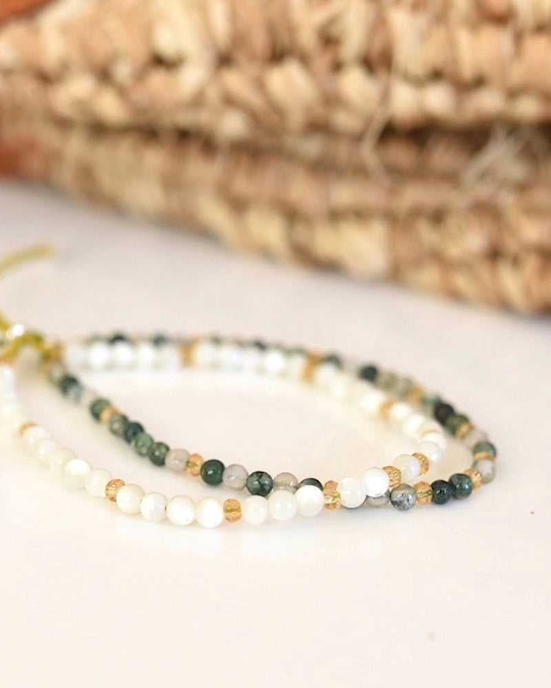 Green Agate Adjustable Gemstone Bracelet – Manipura Malas